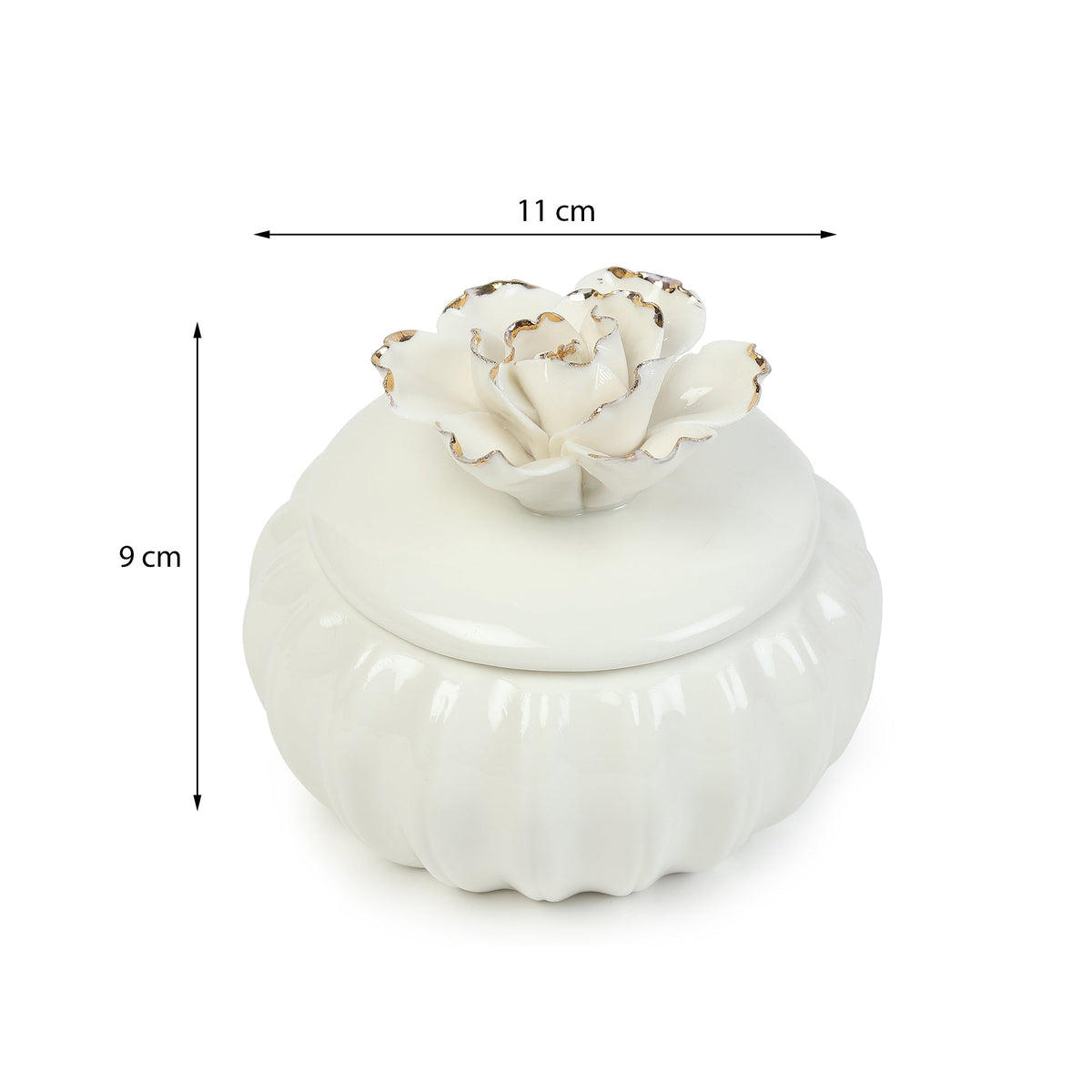 Ivory Blossom Porcelain Box M.M.I. OVERSEAS