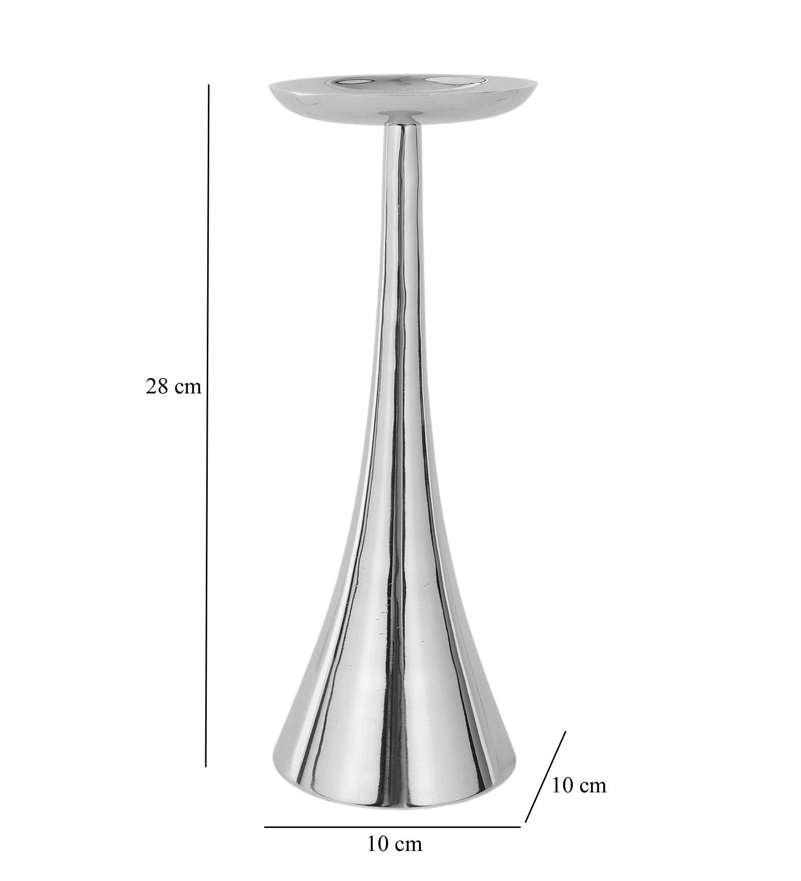 Aureus Tall Silver Pillar Candle Stand