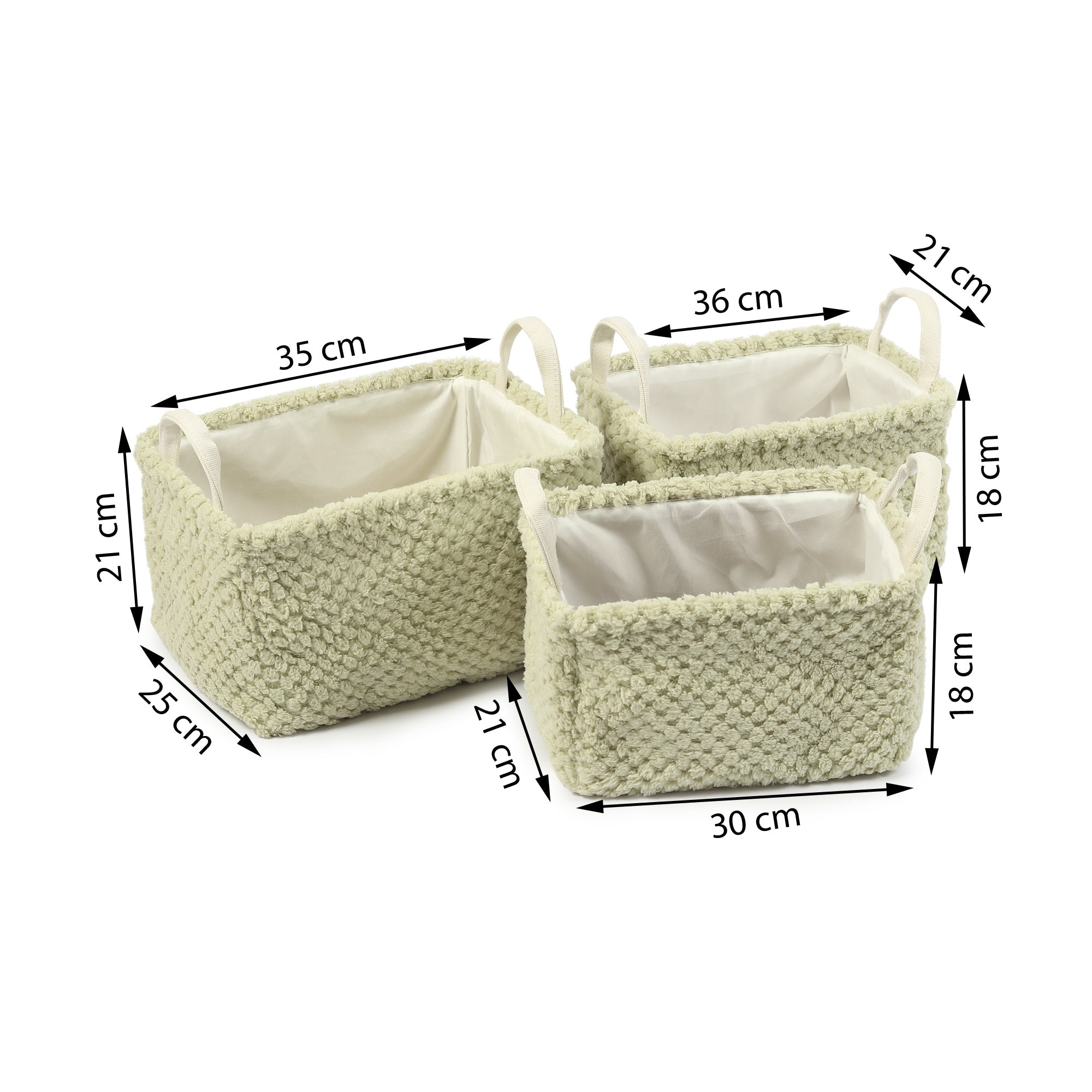 Warm Whirl mint green Basket set of 3 M.M.I. OVERSEAS