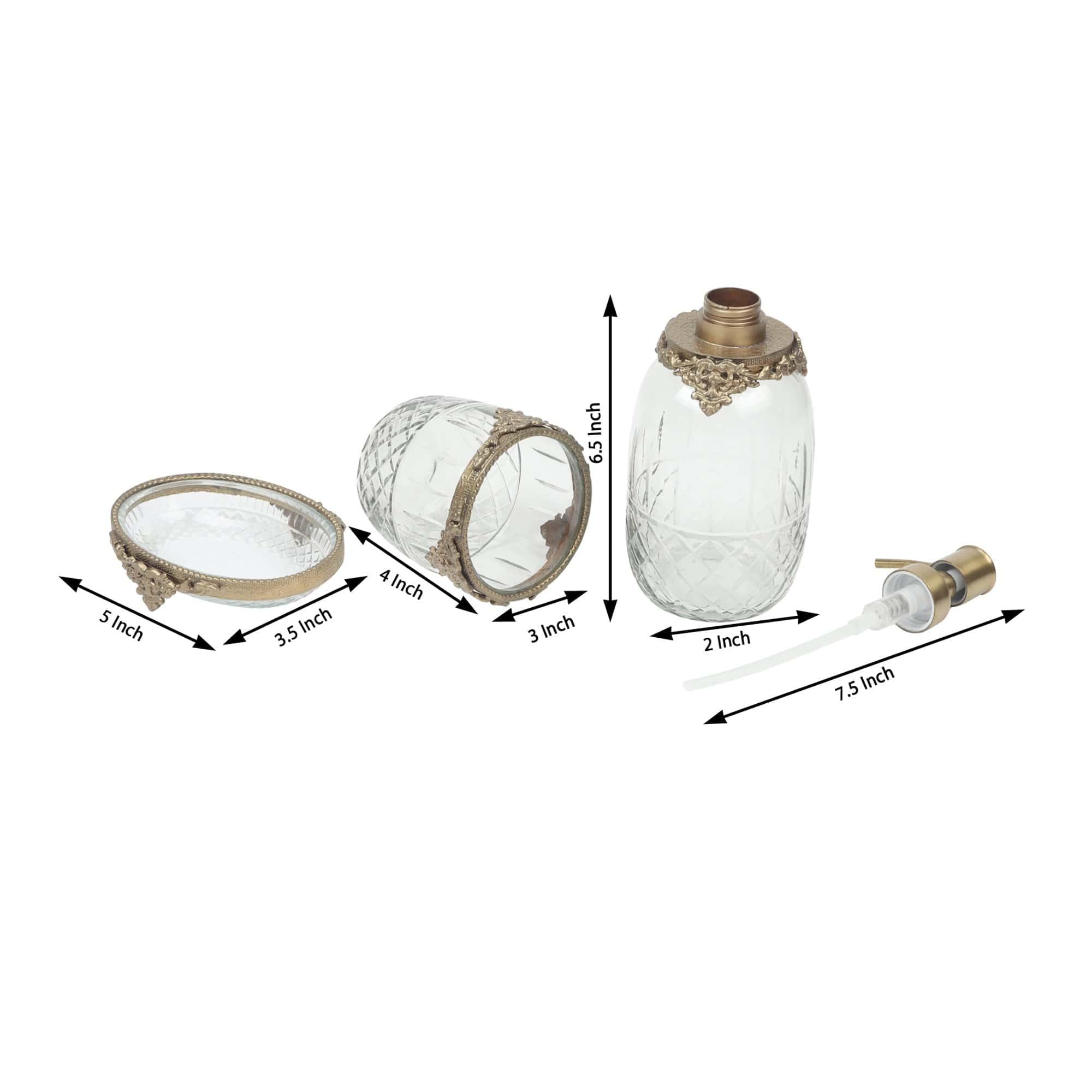 Regal Brass Accents Bathroom Set in Antique Gold Finish - Ouch Cart