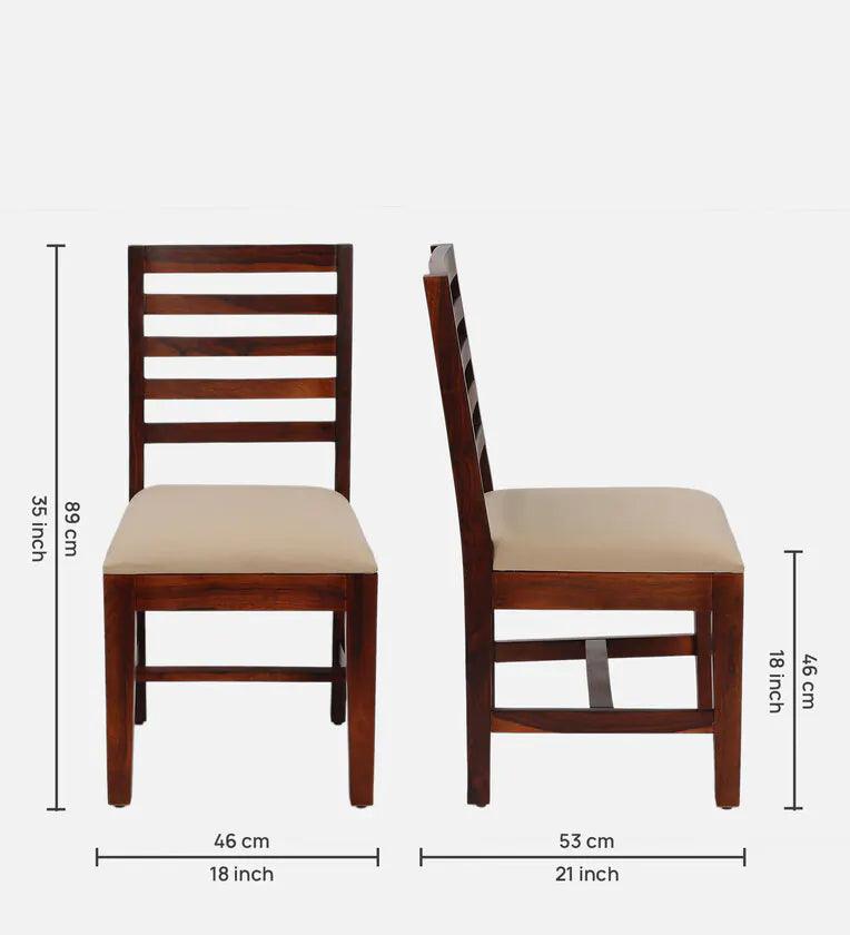 Sheesham Wood 4 Seater Dining Set In Honey Oak Finish - Ouch Cart