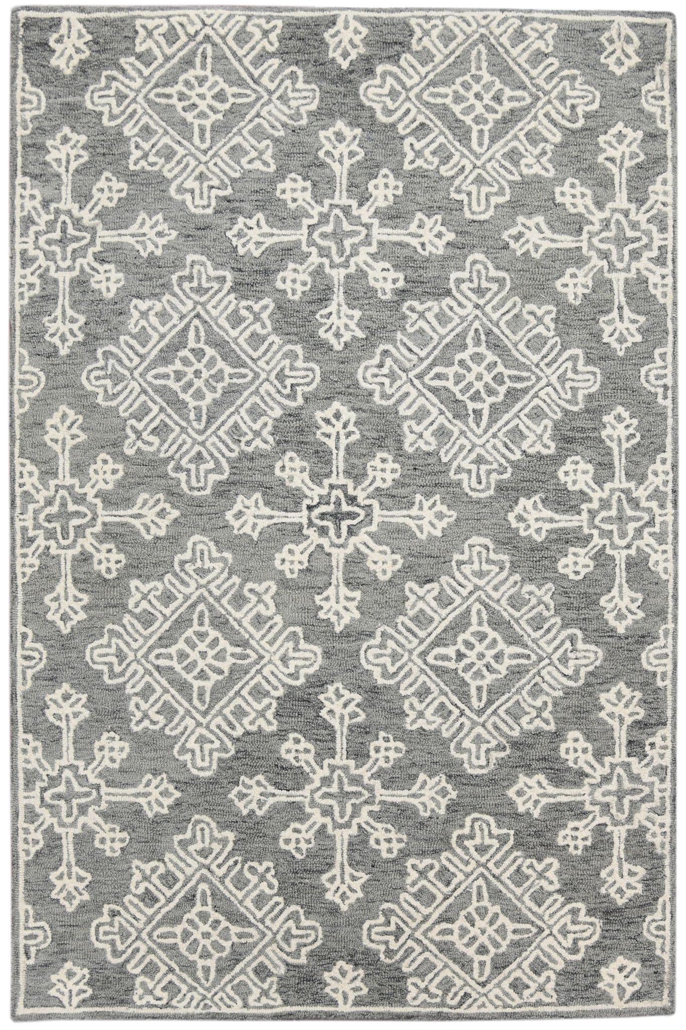 Gray Steel Wool Boston 4x6 Feet Hand-Tufted Carpet - Rug - Ouch Cart