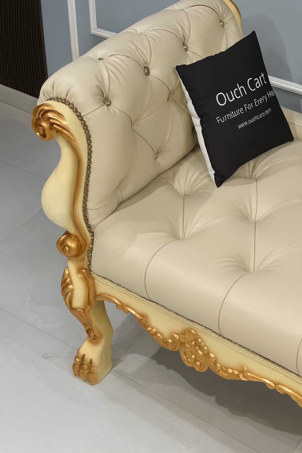 Lissandra Upholstered Bench Golden OUCH CART