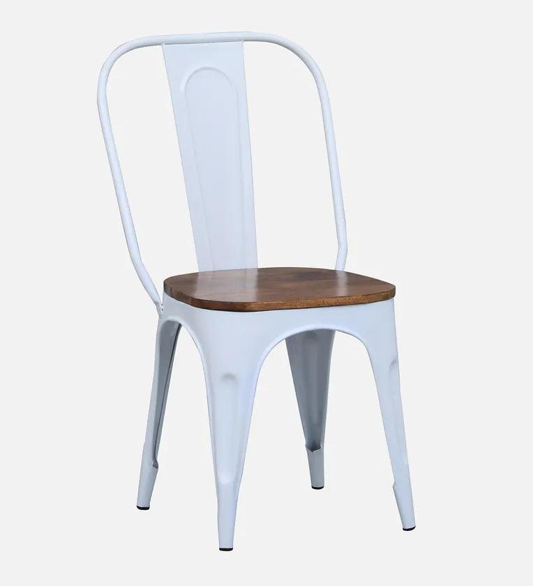 Metallic 4 Seater Dining Set In White Colour - Ouch Cart