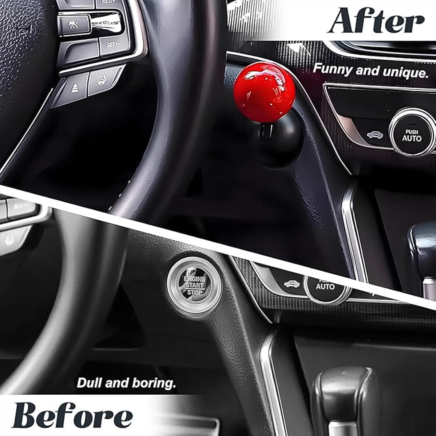 Car Push Start Button Rocker Cover Ball Design (1 Pc) Wukusy