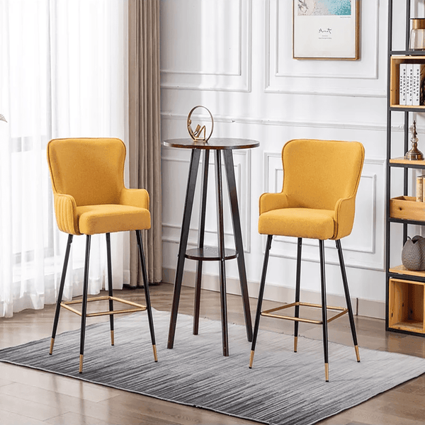 Mustard Yellow Bar Mustard Swivel Bar Stools NOLEN BAR STOOL