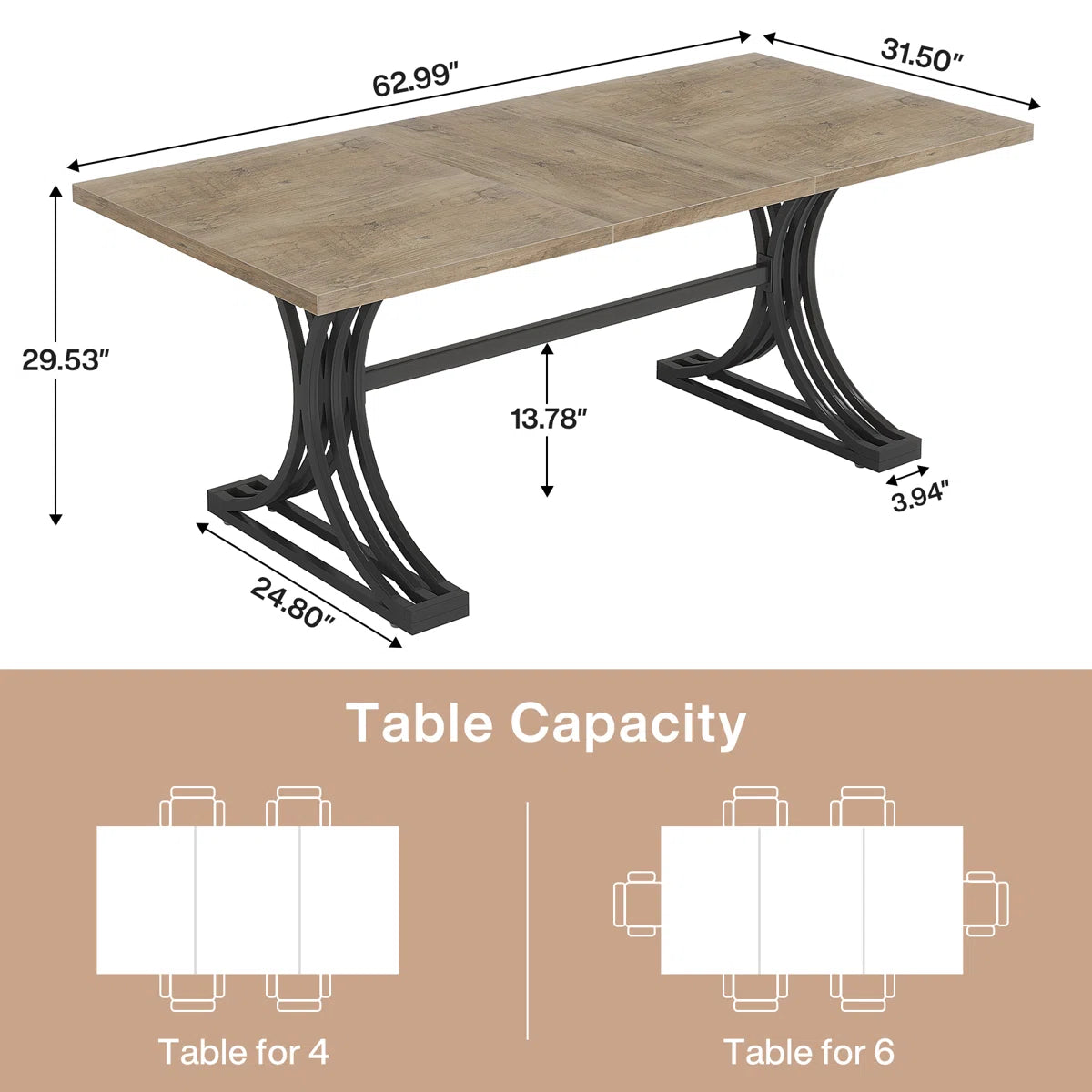 10.5Ft Rectangle Office Conference Table (Set of 2)