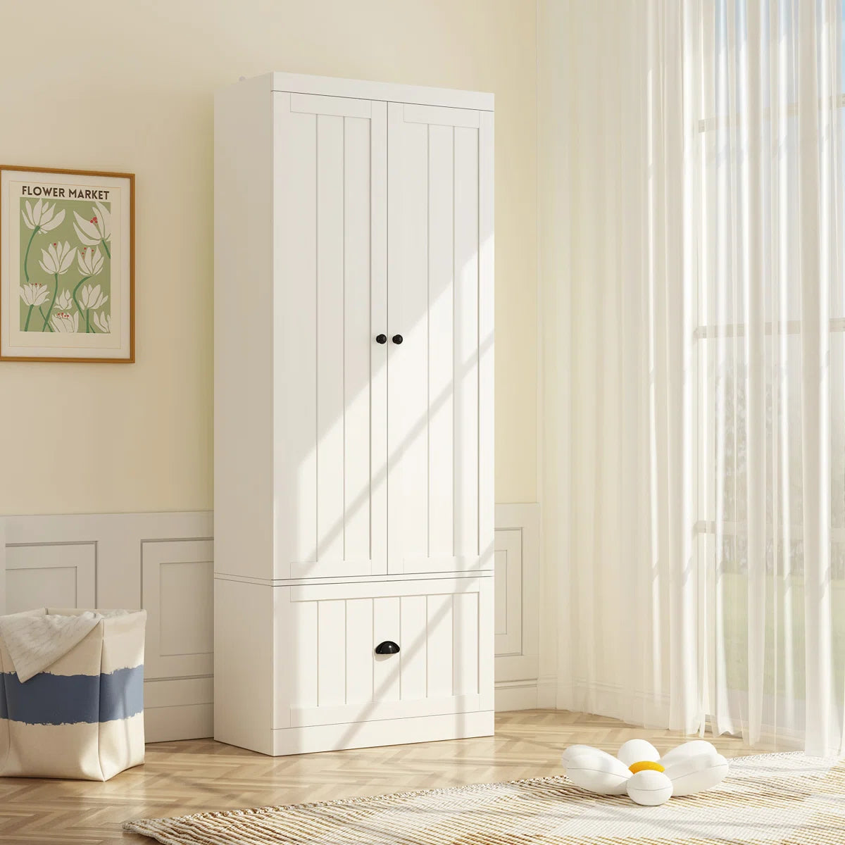 Dorilal Armoire Large Storage Solid Wood Wardrobe for Bedroom-OUCH CART | Wardrobe