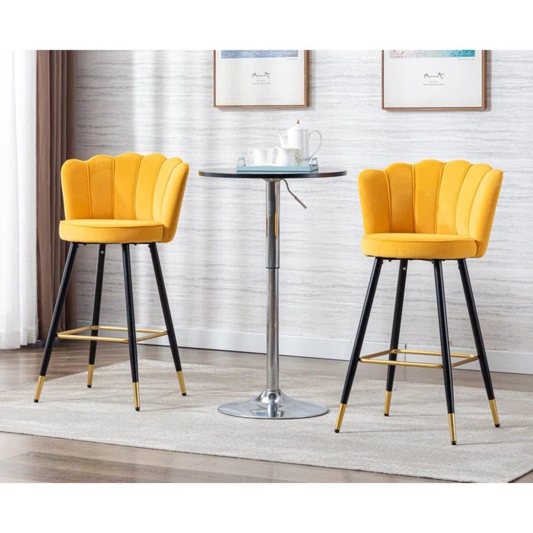 FLOWER COUNTER STOOL YELLOW SET OF 2 - Ouch Cart