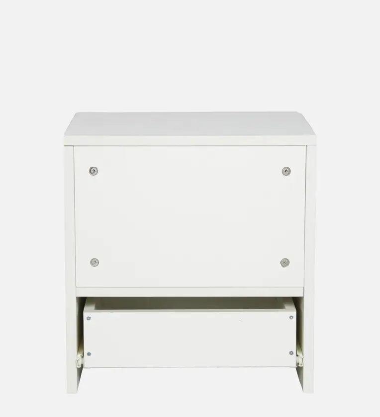 Bedside Table In Frosty White Finish - Ouch Cart