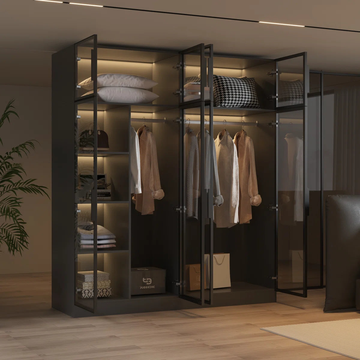 Caldeira Solid Wood Armoire – Contemporary Wardrobe for Bedroom OUCH CART