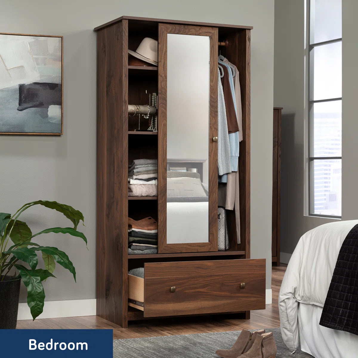 Fravel Sindoori Mango Wardrobe Cabinet Large Storage Solid Wood Design-OUCH CART | Wardrobe