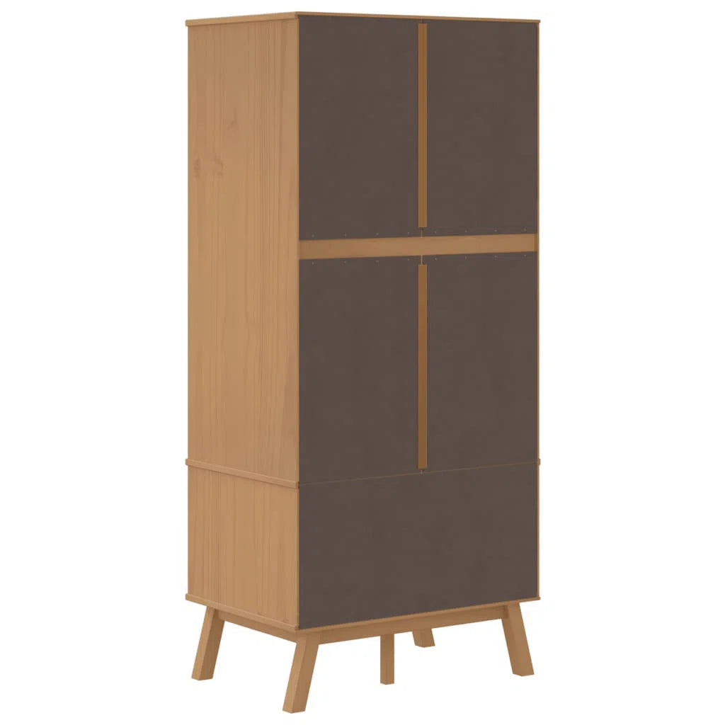 Pine Wood Armoire Spacious Solid Wood Wardrobe with Elegant Finish-OUCH CART | Wardrobe