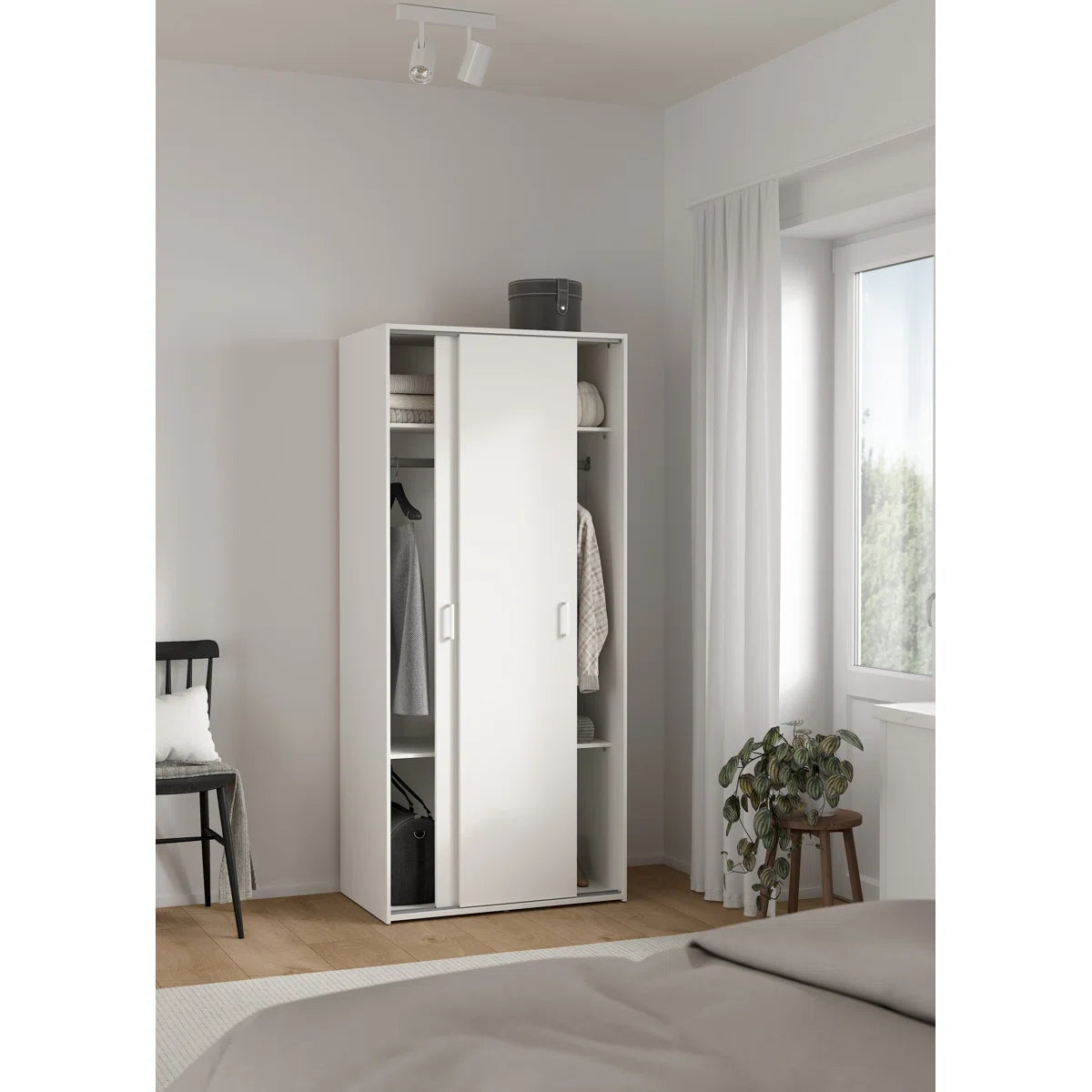 Chandria Bedroom Armoire – Space-Saving Wardrobe Closet with Ample Storage OUCH CART