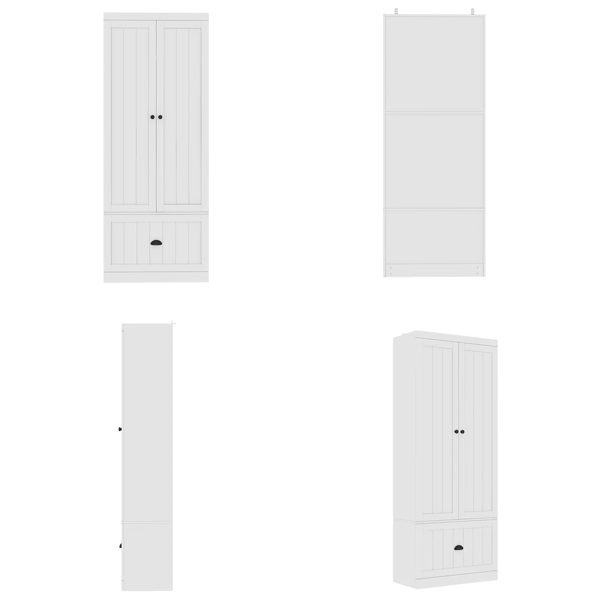 Dorilal Armoire Large Storage Solid Wood Wardrobe for Bedroom