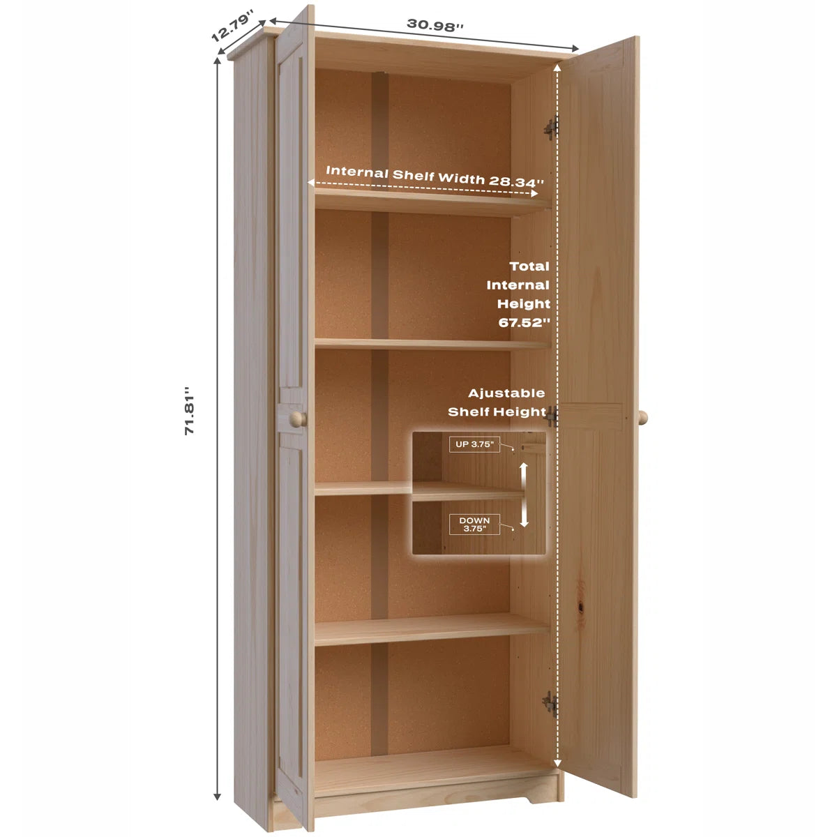 Jadian Freestanding Wardrobe Closet 1.0 4 Shelves 2 Drawers Modern Organization
