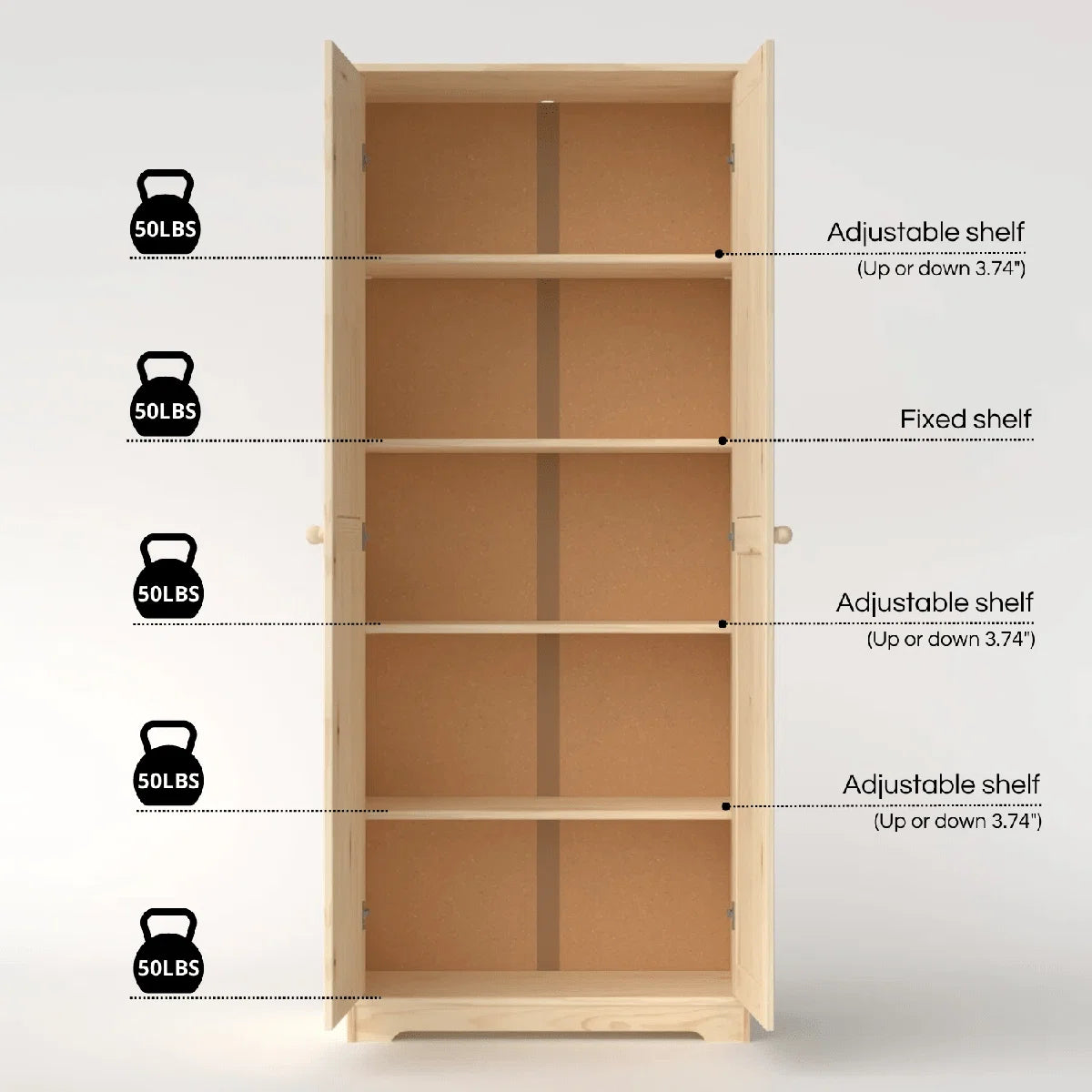 Jadian Freestanding Wardrobe Closet 1.0 4 Shelves 2 Drawers Modern Organization