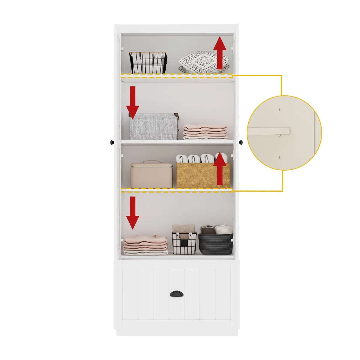 Dorilal Armoire Large Storage Solid Wood Wardrobe for Bedroom