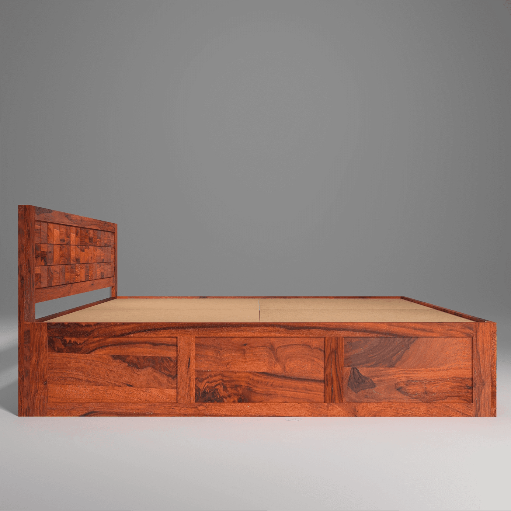 Pluto Sheesham Solid Wood King Size Bed with Storage - Ouch Cart