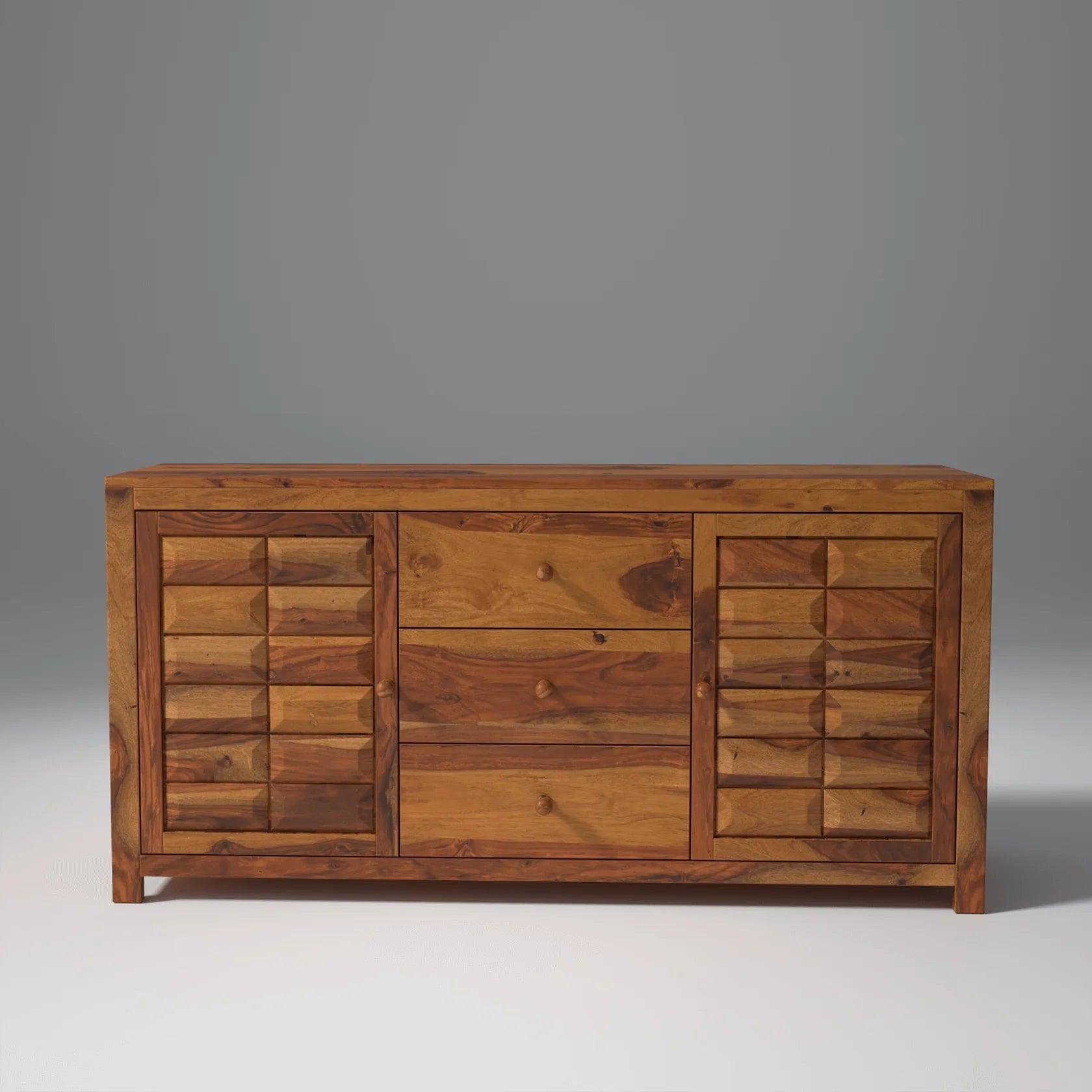 Arcadia Sheesham Wood Sideboard In Light Honey
