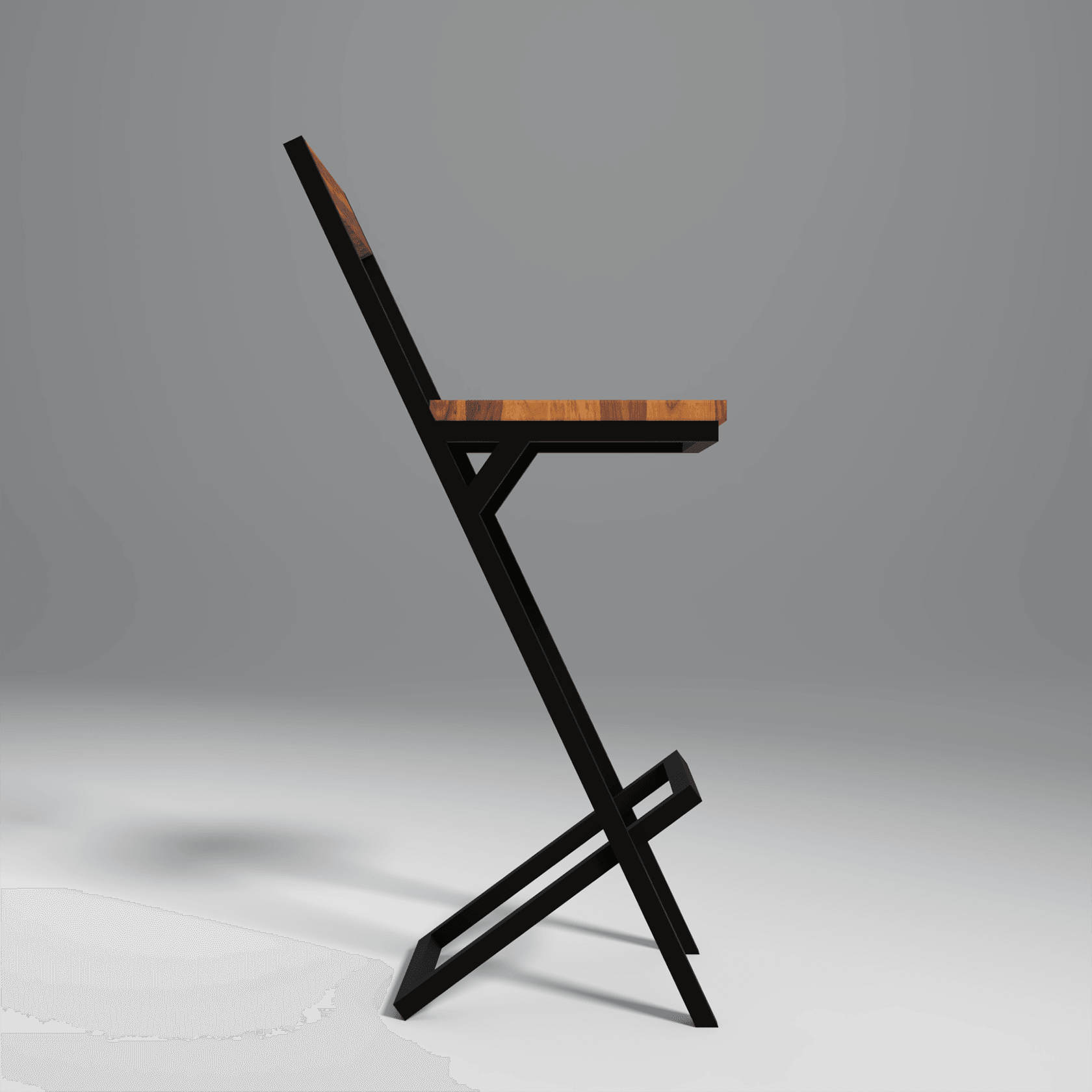 Sevio Iron And Sheesham Wood Bar Chair In Light Honey - Ouch Cart