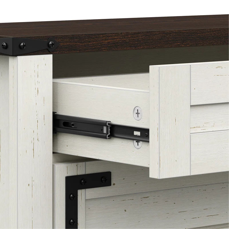 Storage Cabinet with 2 Flip Drawers,Farmhouse Shoe Cabinet for Entryway (Set of 2)