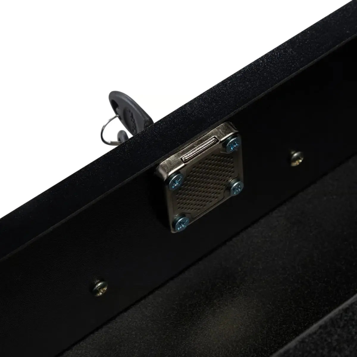 17.75" Modern Italian Beauty Storage Cabinet – Hairdressing Cart with 2 Hair Dryer Holders, Black