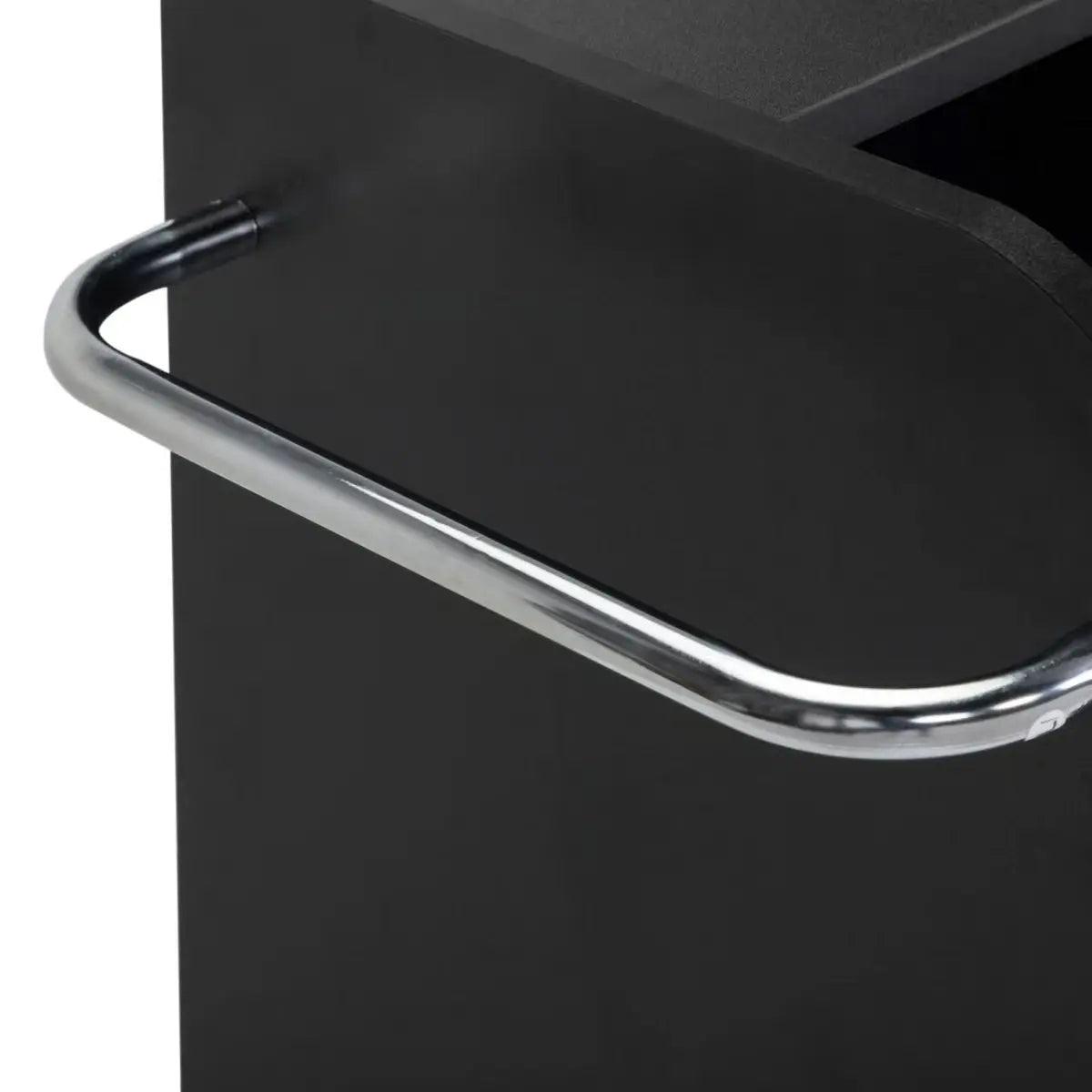 17.75" Modern Italian Beauty Storage Cabinet – Hairdressing Cart with 2 Hair Dryer Holders, Black