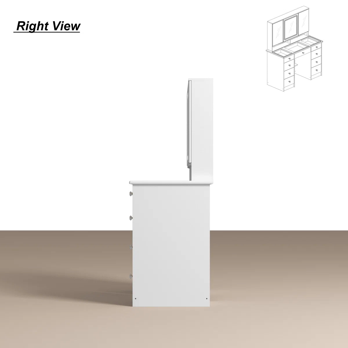 Luxury Makeup Vanity Desk with LED Lights and Storage-OUCH CART | Dressing table