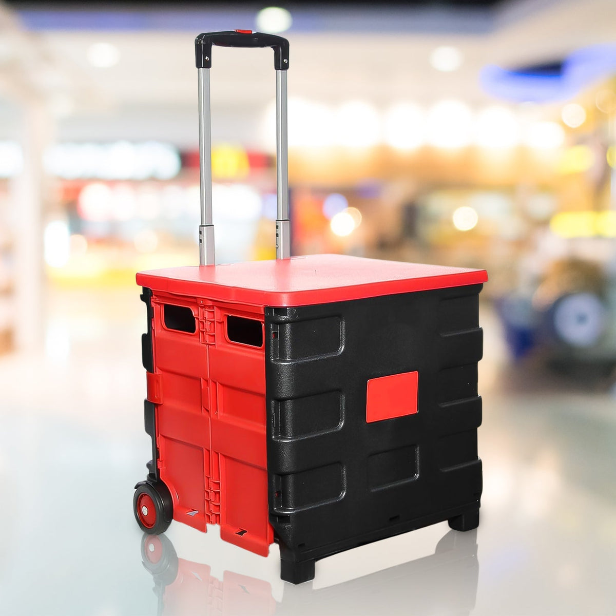 Foldable Shopping Grocery Trolley Cart Travel Portable Food Basket (1 Pc) Wukusy
