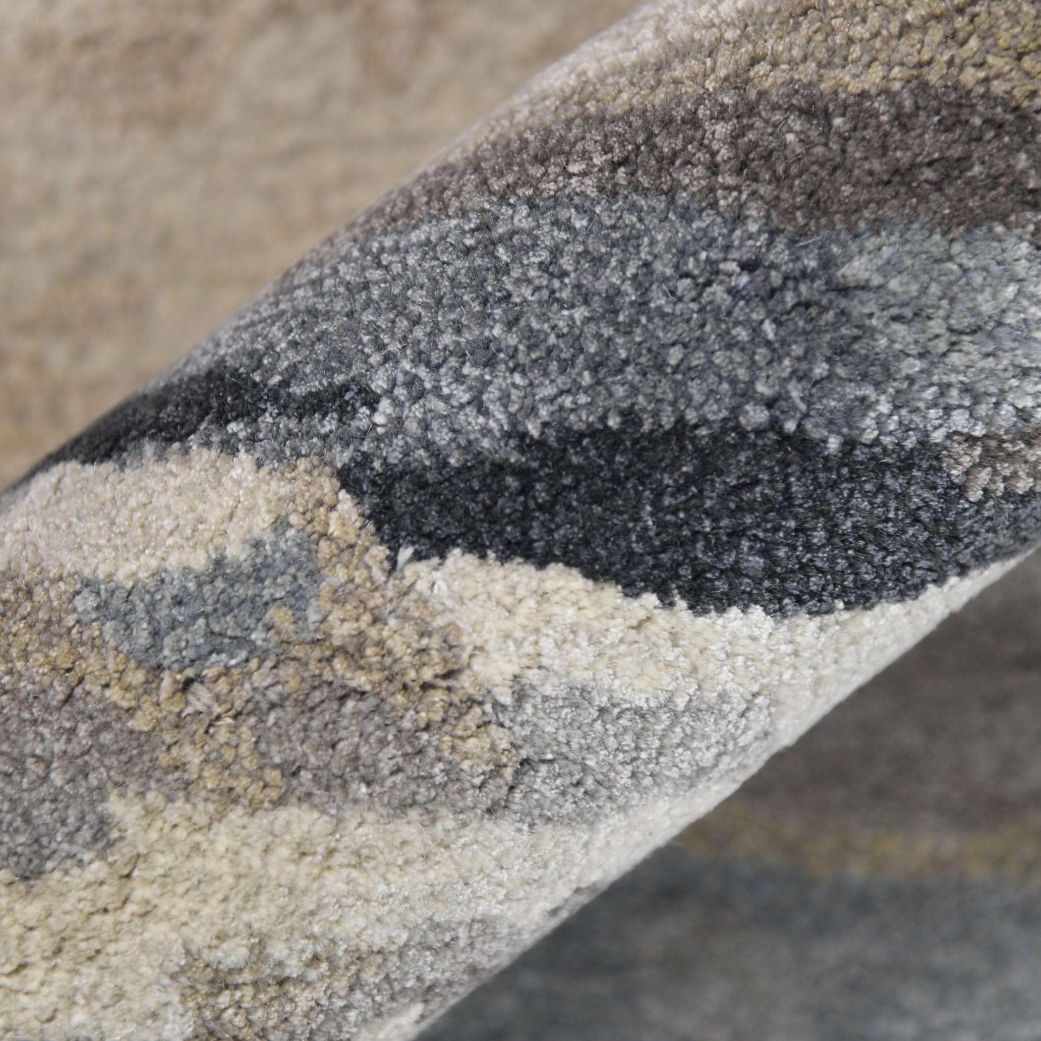 Sky Blue Wool & Viscose Dream Scape 4x6 Feet Hand-Tufted Carpet - Rug - Ouch Cart