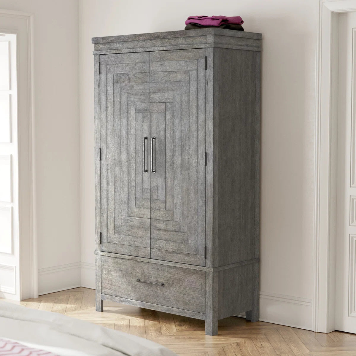 Elle Bedroom Armoire – Space-Saving Wardrobe Closet with Ample Storage-OUCH CART | Wardrobe