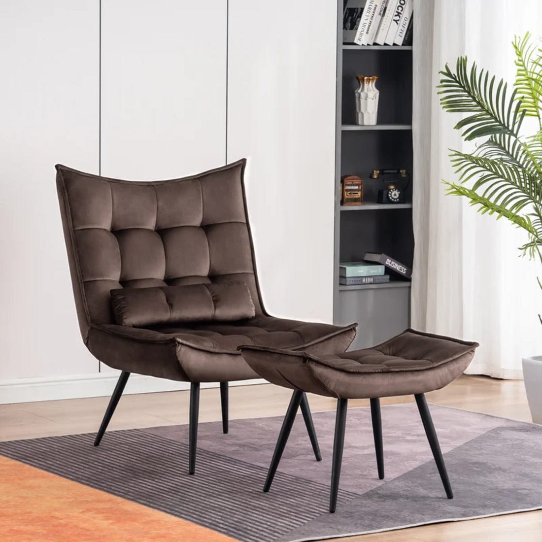 elroy accent chair with ottoman