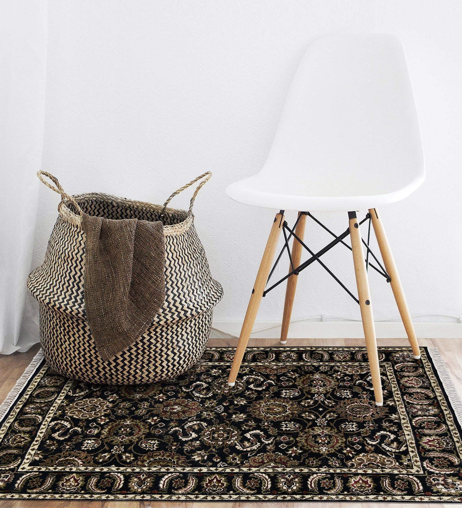 Luxor Classic Pattern Hand Knotted Rectangle Anti-Skid Designer Carpet, Prayer Rug For Office Cabins, Small Living Spaces - 4'X6'