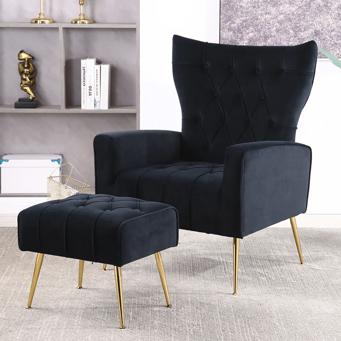 DANNEY ACCENT CHAIR WITH OTTOMAN