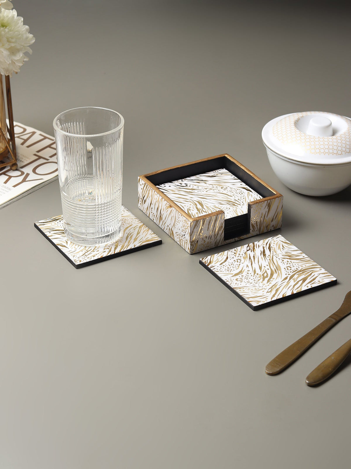 Zivra Gold Coaster Set of 4 M.M.I. OVERSEAS