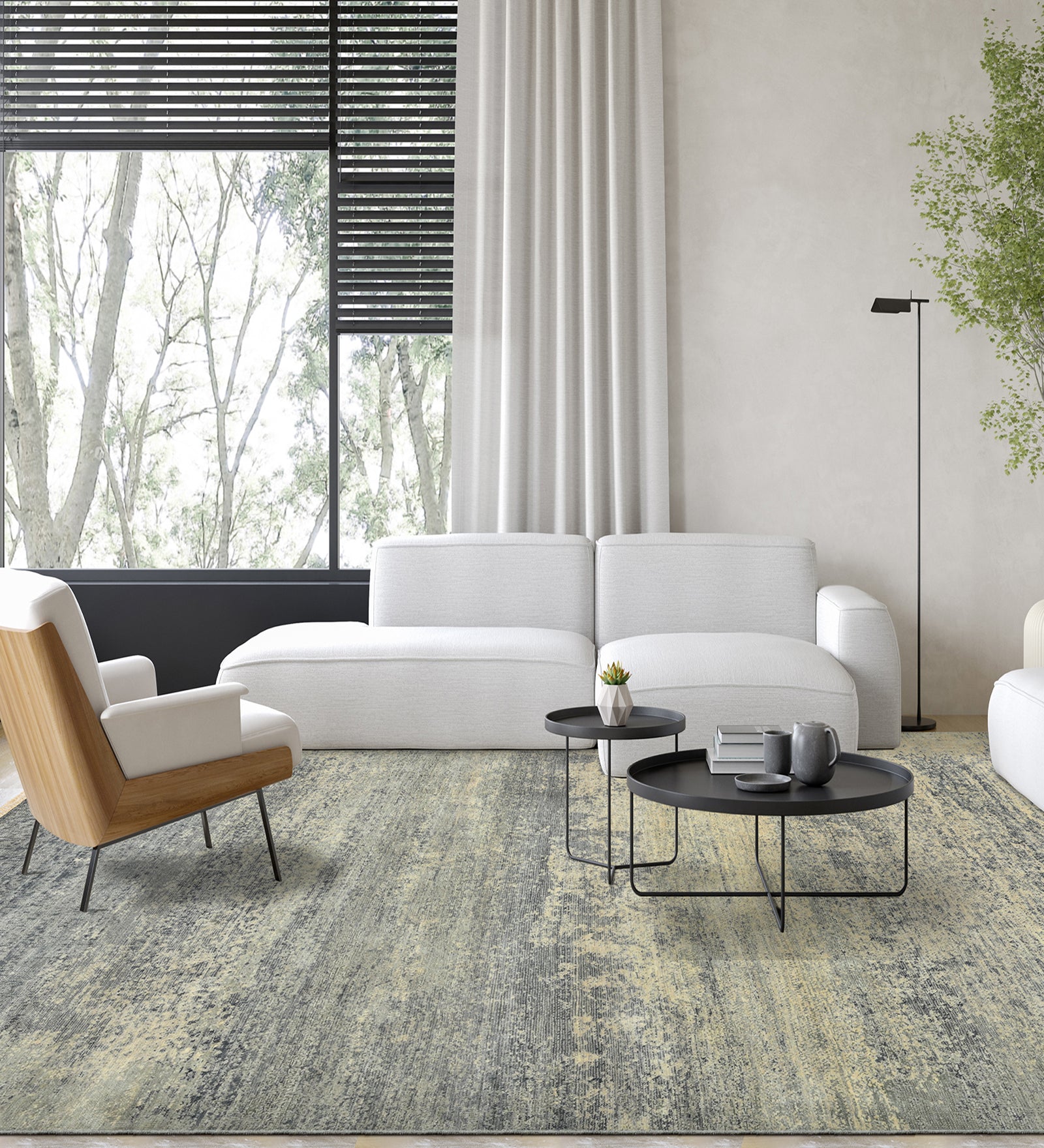 Dazzle Modern Pattern Hand Knotted Rectangle Anti-Skid Designer Carpet, Prayer Rug For Office Cabins, Small Living Spaces - 2'X3'