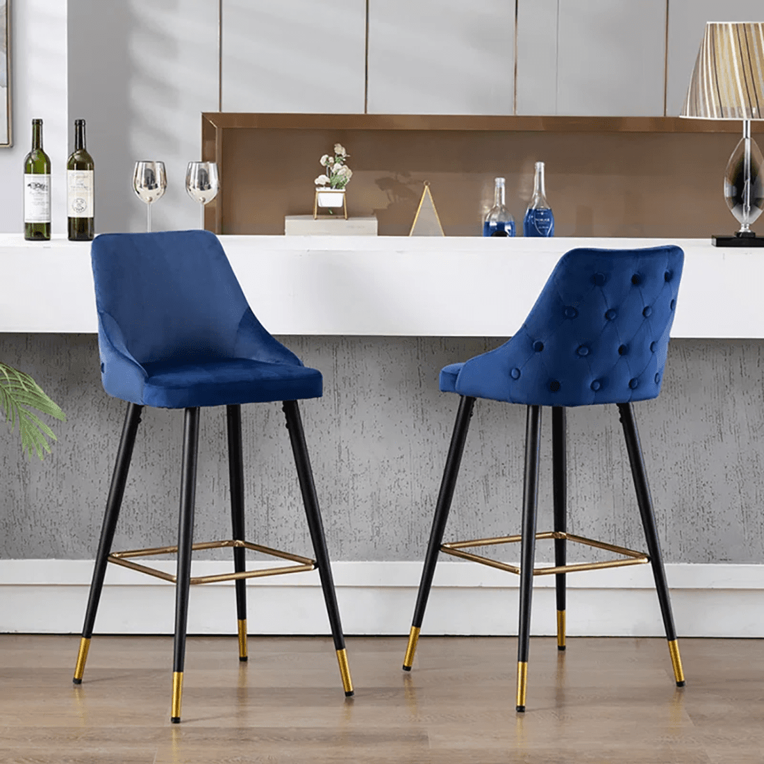 DAVAN BAR STOOL BLUE SET OF 2 - Ouch Cart