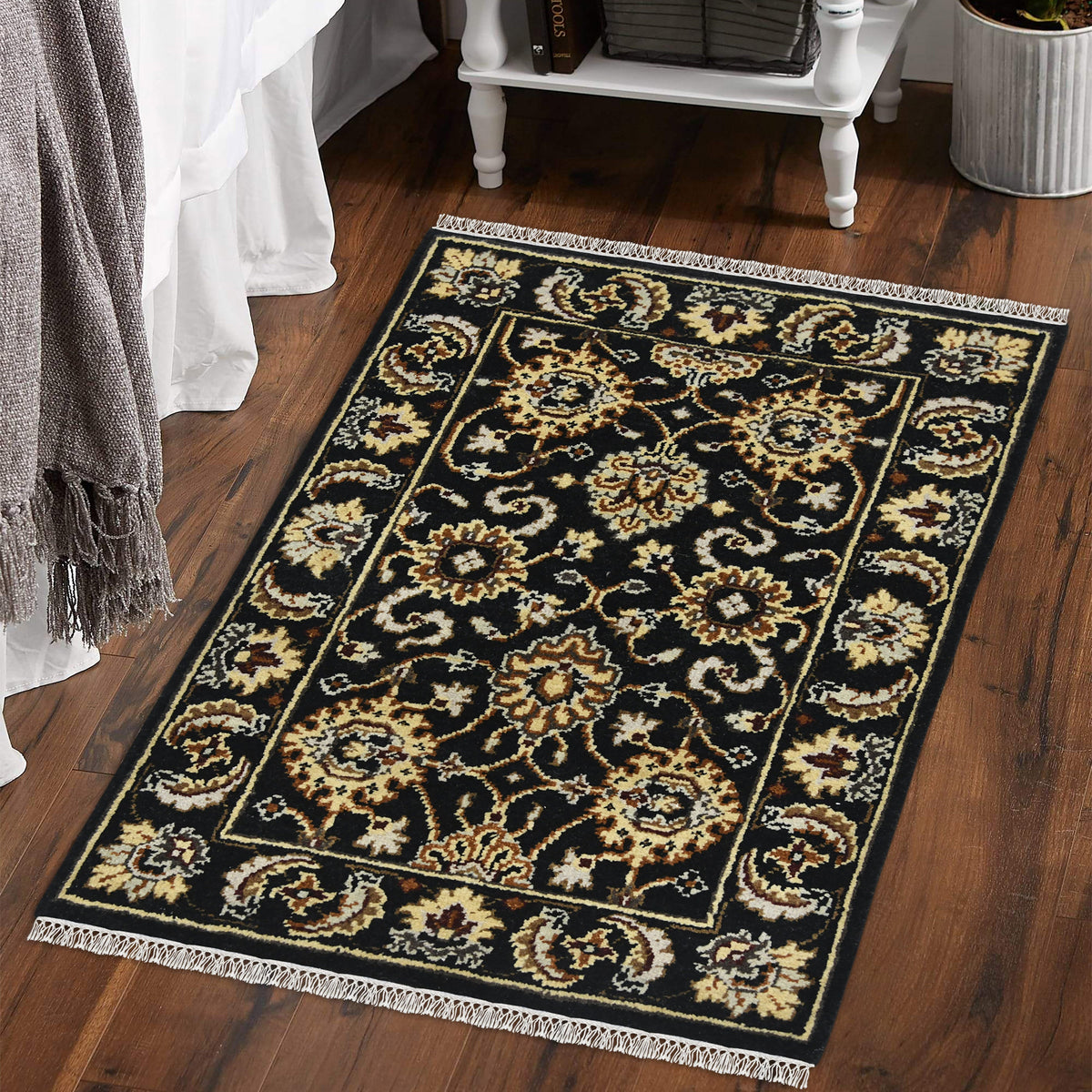 Luxor Classic Pattern Hand Knotted Rectangle Anti-Skid Designer Carpet, Prayer Rug For Office Cabins, Small Living Spaces - 2'X3' Saraswati Global