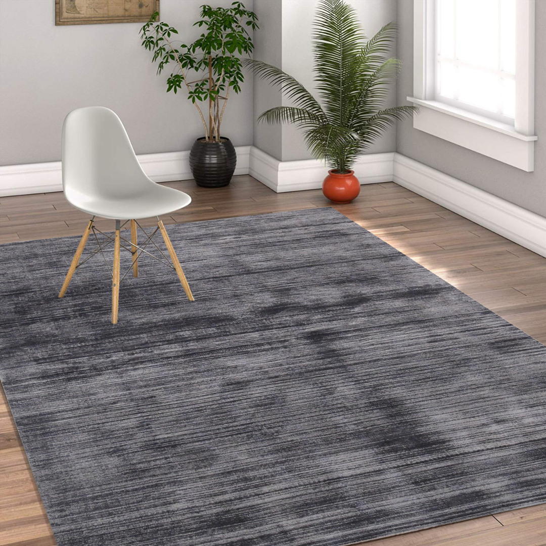 Affinity Solid Pattern Hand Woven Rectangle Anti-Skid Designer Carpet, Prayer Rug For Office Cabins, Small Living Spaces - 2'x3'
