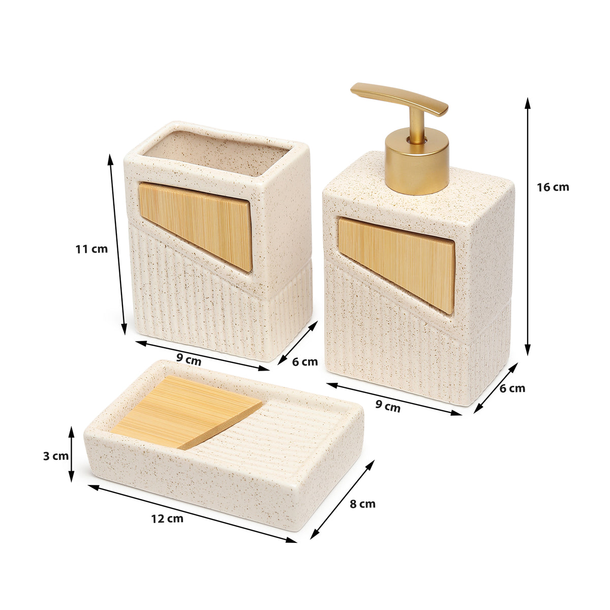 Terrazzo Block Bathroom Set of 3 - 0uchcart