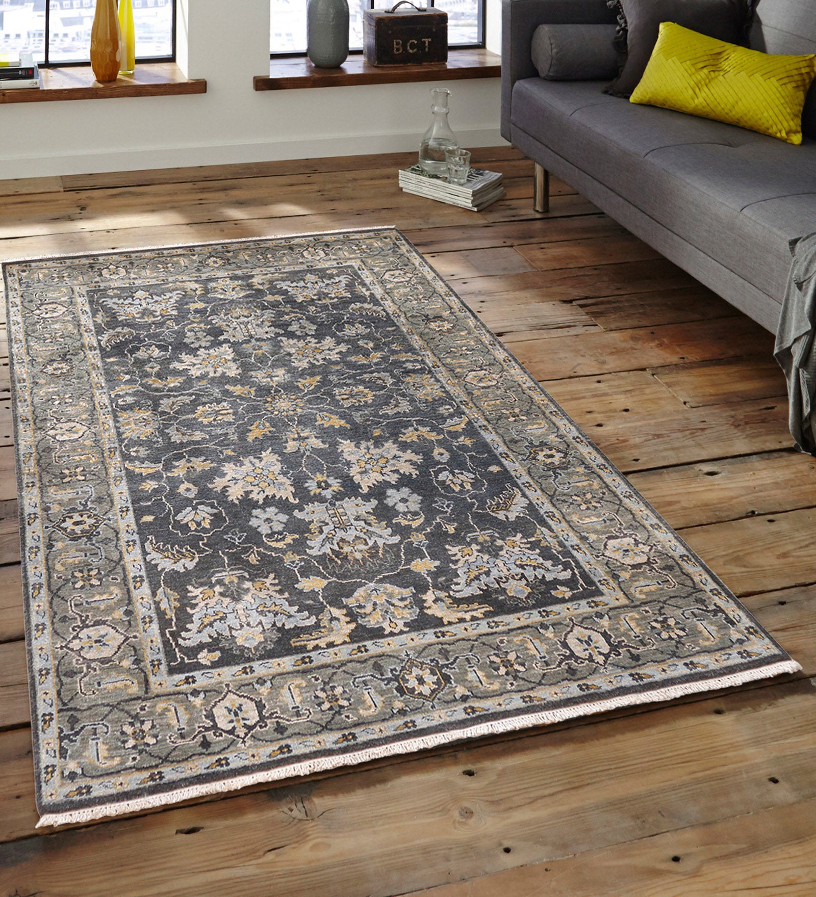 Heritage Traditional Pattern Hand Knotted Rectangle Anti-Skid Designer Carpet, Area Rug For Bed Room, Living Room - 6'x9'