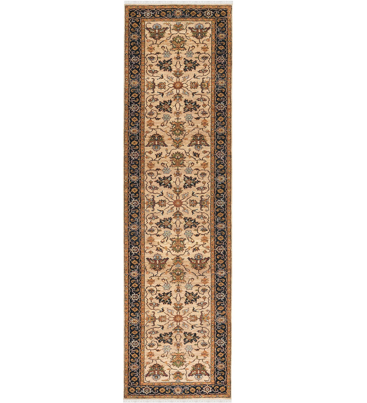 Heritage Classic Pattern Hand Knotted Rectangle Anti-Skid Designer Carpet, Area Rug For Bed Room, Living Room - 2.6"X10' Saraswati Global