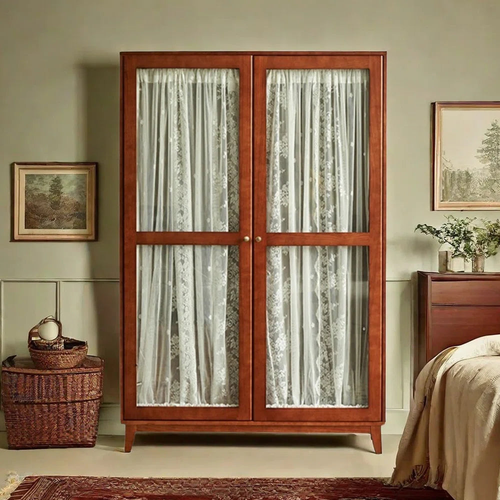 Retro French Style Wardrobe – Minimalist Elegant Bedroom Armoire-OUCH CART | Wardrobe