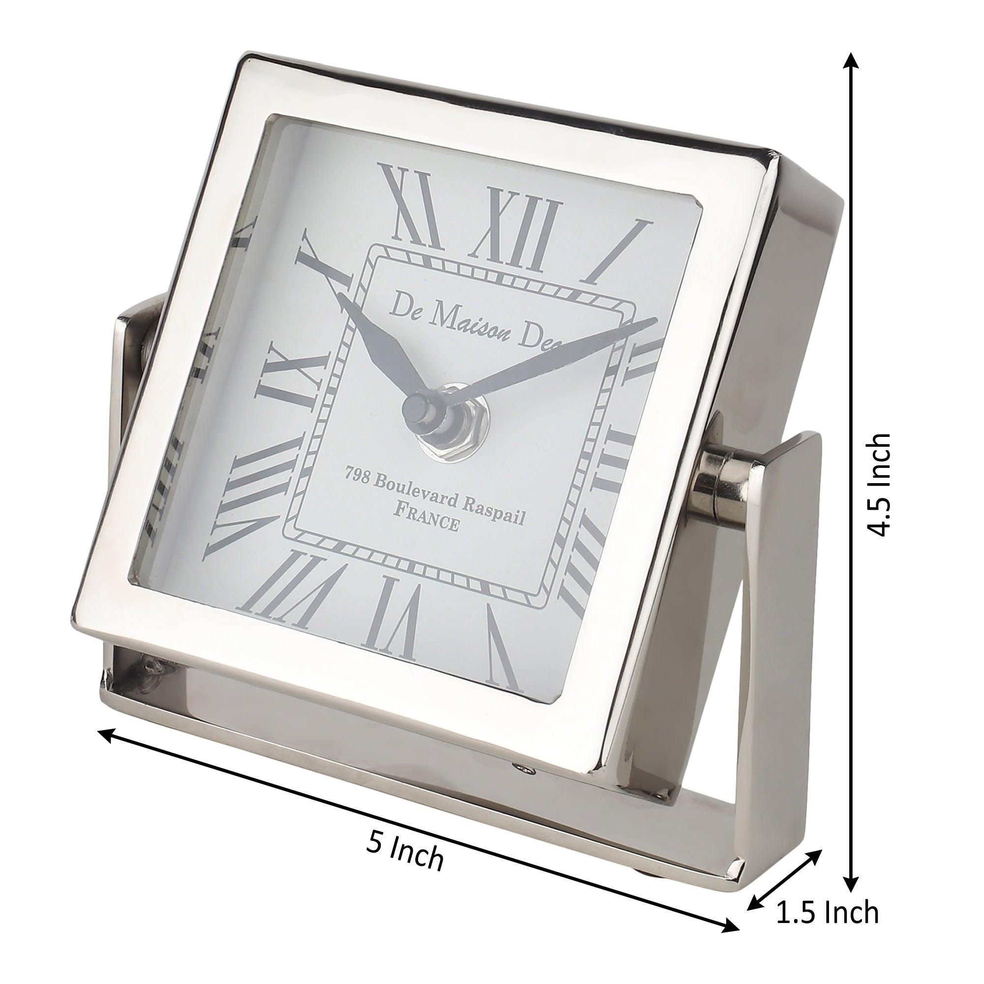 Time's Canvas - The Table Clock ( Medium ) In Silver - Ouch Cart