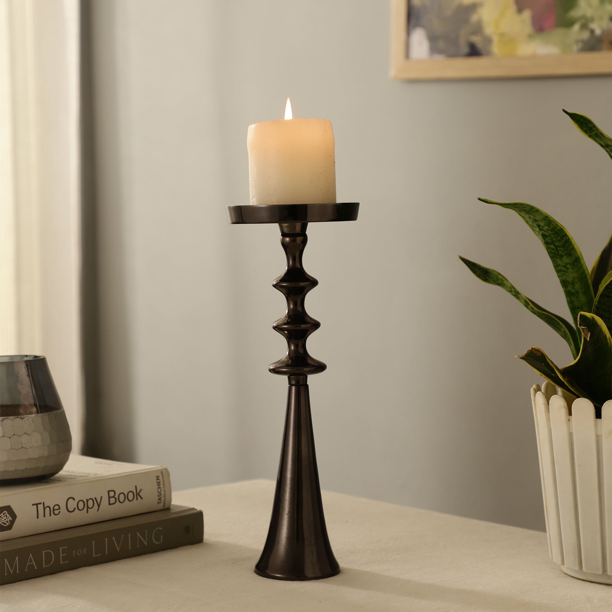 Altar Flame Black Silver Candle holder - OUCHCART | Candle holder