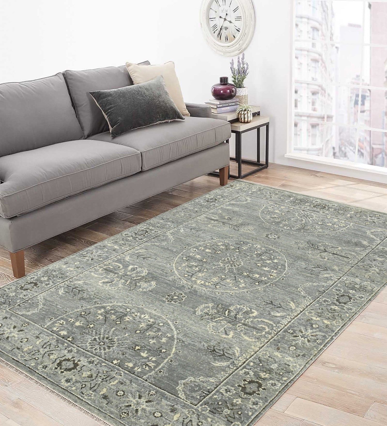 Nuit Arabe Traditional Pattern Hand Knotted Rectangle Anti-Skid Designer Carpet, Prayer Rug For Office Cabins, Small Living Spaces - 2'X3'