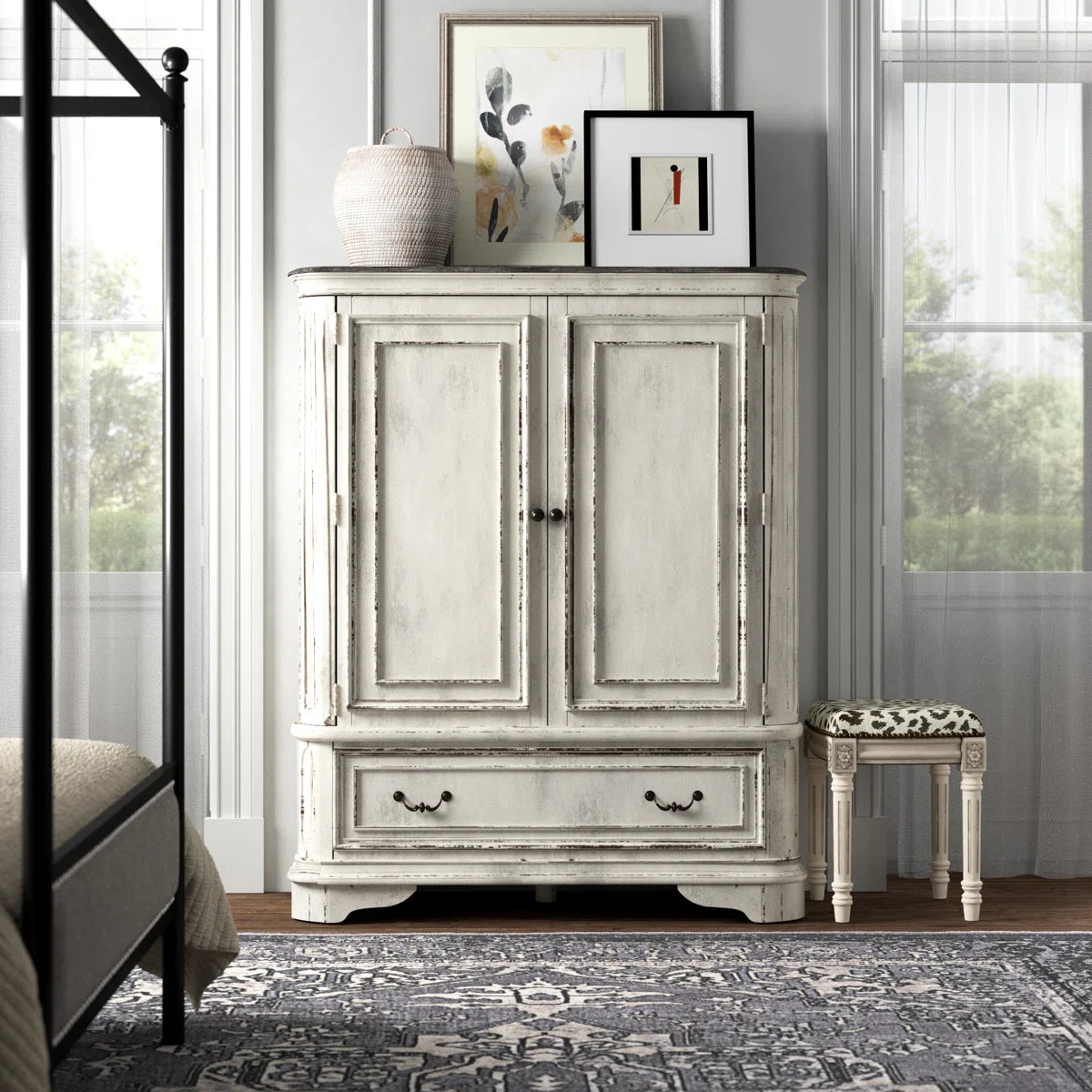 Colchester Armoire Modern Bedroom Wardrobe Storage Cabinet-OUCH CART | Wardrobe
