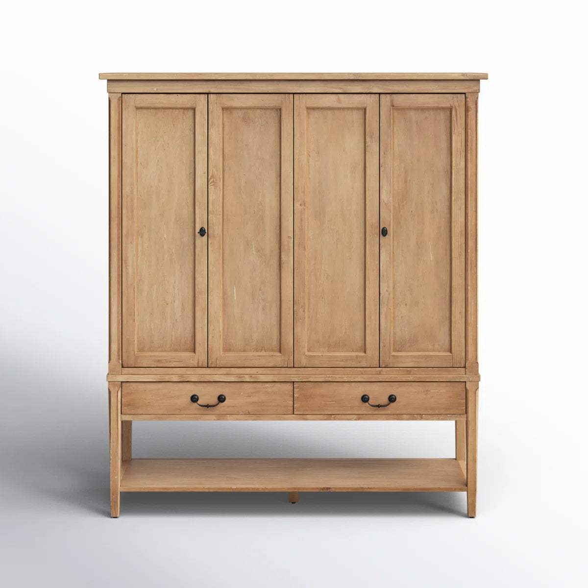 Annabel 4-Door Solid Wood Wardrobe Armoire Minimalist Stylish Storage OUCH CART