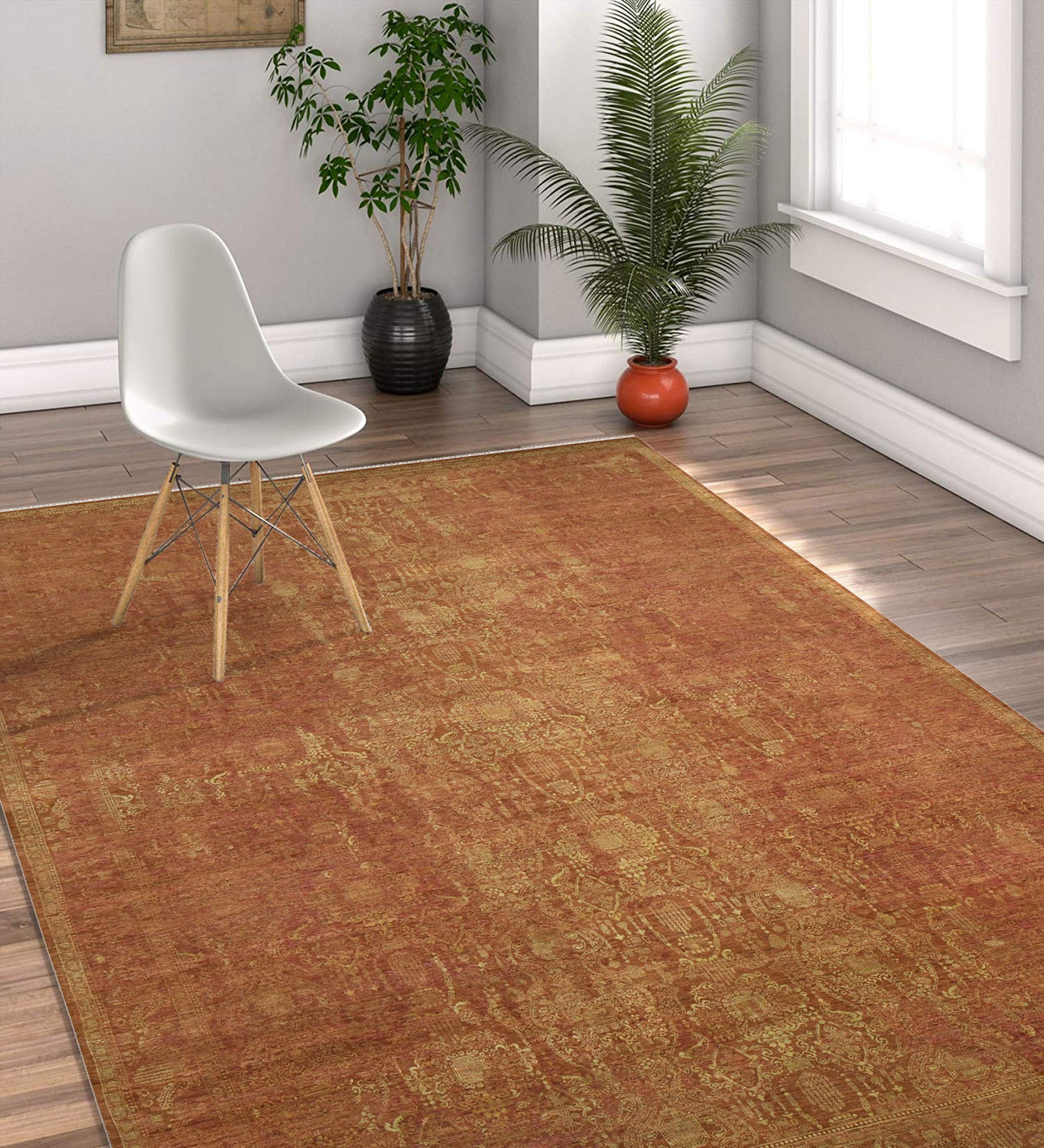 Kohinoor Traditional Pattern Hand Knotted Rectangle Anti-Skid Designer Carpet, Prayer Rug For Office Cabins, Small Living Spaces - 2'X3' Saraswati Global